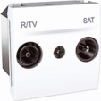 R-TV/SAT розетка проходная белая
