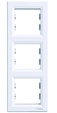 Рамка трехместная, вертикальная (белая)